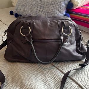 Danier purple leather purse with dust bag.